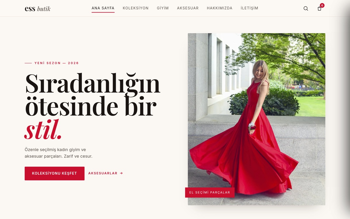 ESS Butik ekran görüntüsü